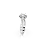 Swarovski Anillo Una Angelic, Talla redonda, Blanco, Acabado en tono plateado
