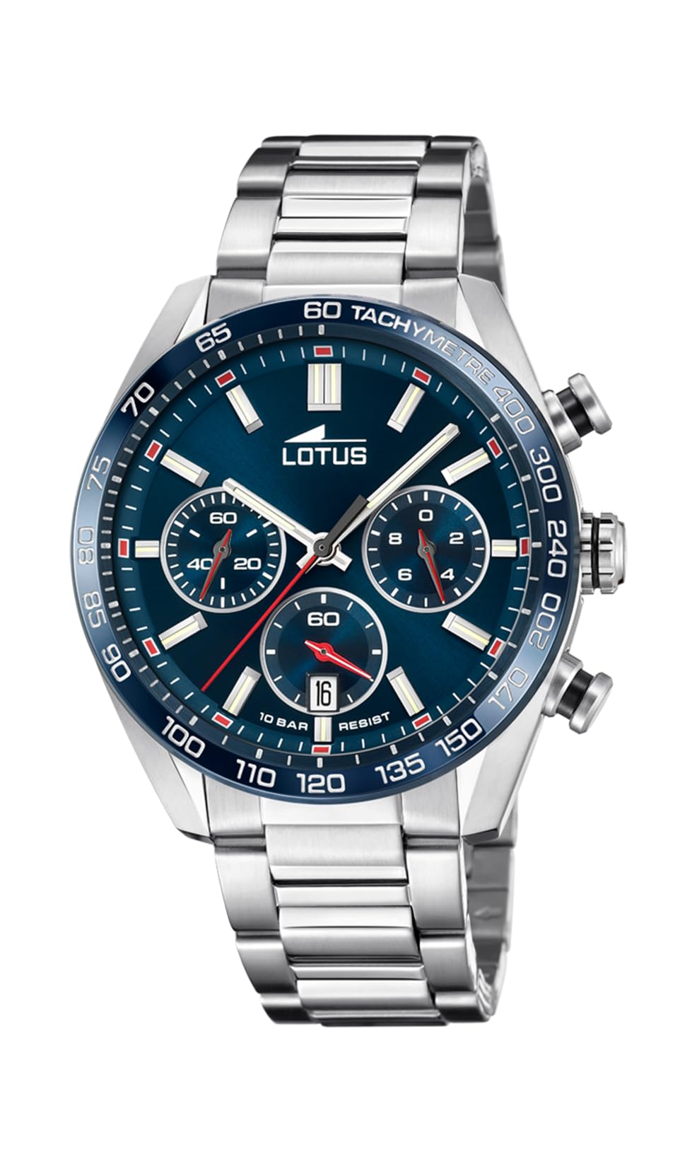LOTUS Reloj Hombre 18916/4 Chrono Caja de Acero Inoxidable 316l Plateado Correa de Acero Inoxidable 316l Plateado