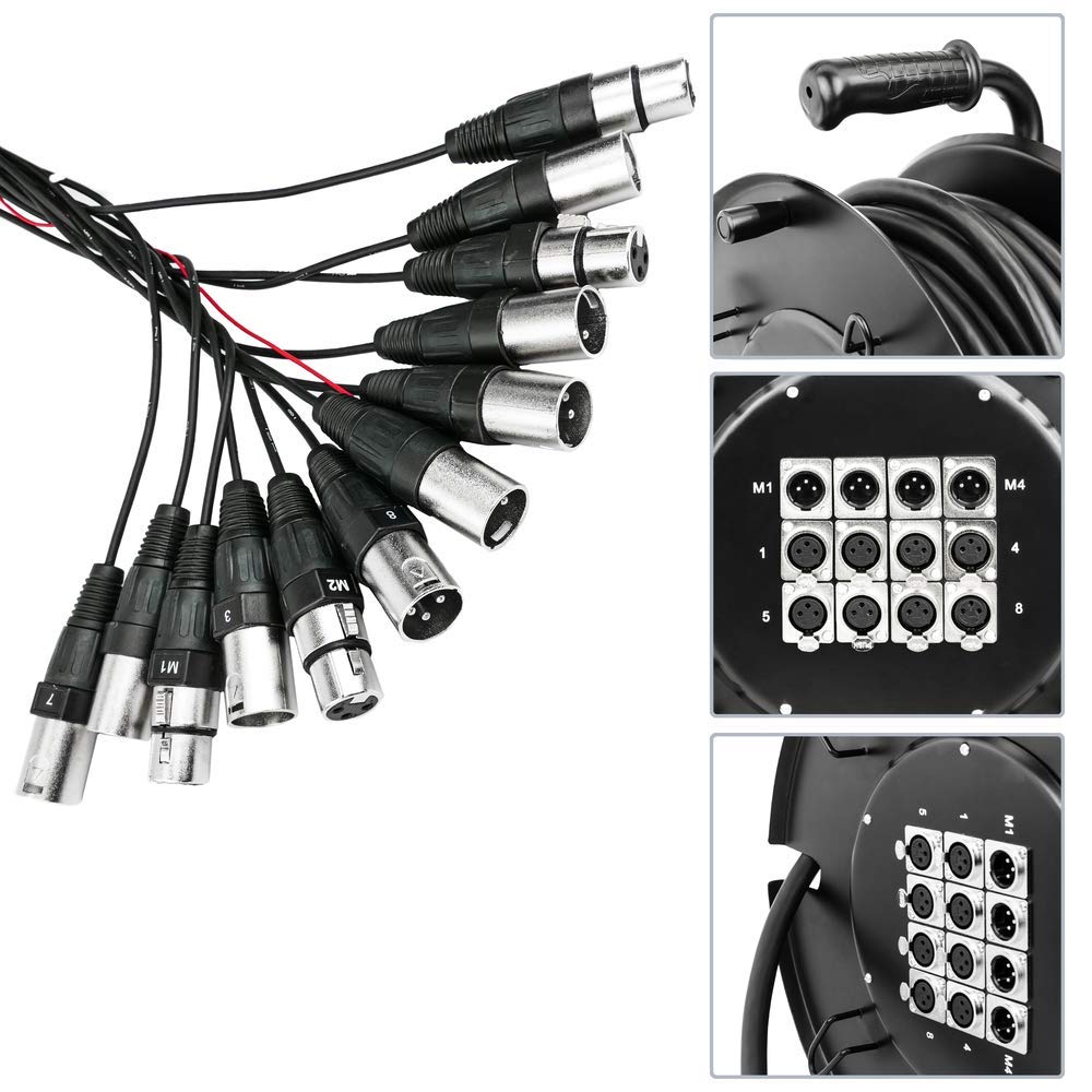 Cablematic - Bobina de extensión cable DMX DMX512 de12 canales XLR3 25m