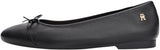 Tommy Hilfiger Bailarinas Mujer Toe Cap de Piel, Negro (Black), 39