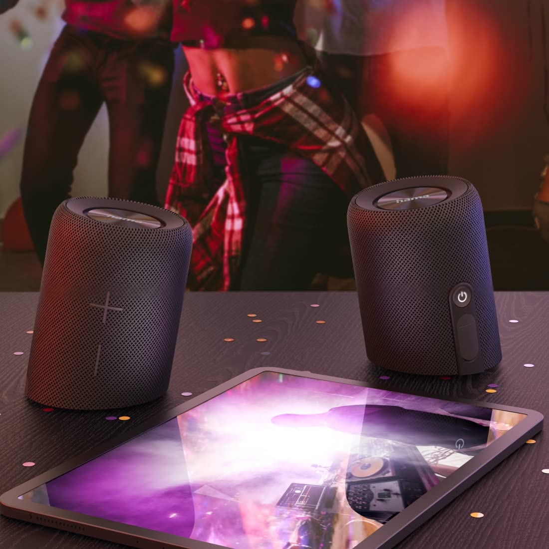 Hama | Altavoz Bluetooth Twin 3.0 (Altavoz Inalámbrico, Gran Potencia, Resistente al Agua IP67, Se Puede Dividir en 2 Altavoces Individuales) Color Negro