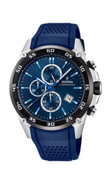 Festina Reloj Hombre F20330/2 The Originals Caja de Acero Inoxidable 316l Plateado Correa de Caucho Azul