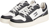 Tommy Hilfiger Cupsole Sneaker Hombre Retro Basket Low Top, Negro (Black), 44