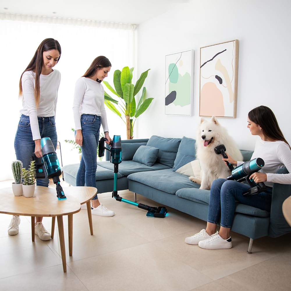 Cecotec Aspirador Escoba sin Cable Conga Rockstar 7500 Astral ErgoWet Animal. 680W, 4 en 1, 30 kPa, Cepillo Jaliscazo, Water Tank, Accesorio para Animales, 90 Minutos de Autonomía
