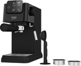 Beko CEP5302B - Cafetera espresso manual, espumador de leche integrado, 1,1 L, 15 bar, negro, 14,5 x 42,5 x 35,5 h