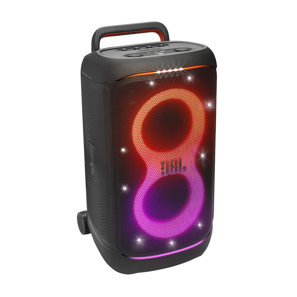 JBL Partybox 520, altavoz inalámbrico bluetooth para fiestas, 15h de autonomía, espectáculo de luces dinámico, IPX4, compatible con varios altavoces, AI Sound Boost, entrada para micrófono, negro