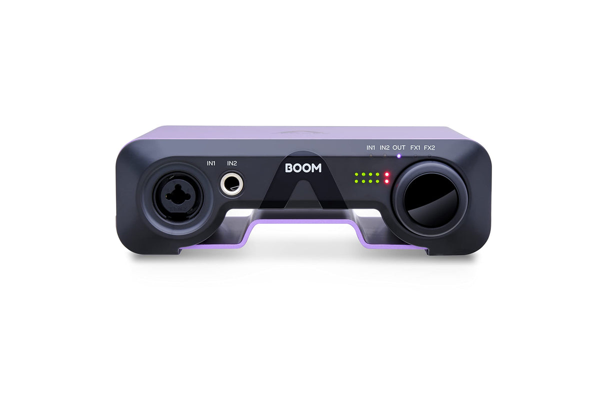 Apogee - Boom - Interface de audio USB para músicos, podcasters y steramers, frecuencia de muestreo de 24 bits/192 kHz, hardware DSP, salida de auriculares y software Ableton Live Lite