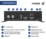 EDISION Modulador HDMI 3en1 Pro a Terrestre DVB-T, ISDB-T o Cable DVB-C, Distribución Full HD Sobre Cable Coaxial, HDMI-Loop, RF IN, Pantalla LCD, Instalación Rápida, Plug & Play