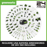 Greenworks G24PSH 2/1 Sierra y Cortasetos Pértiga a Batería con Correa Hombro, Barra Sierra 20 cm, Cortasetos 51 cm y Cuchillas Doble Acción SIN Batería 24 V ni Cargador, 3 Años de Garantía