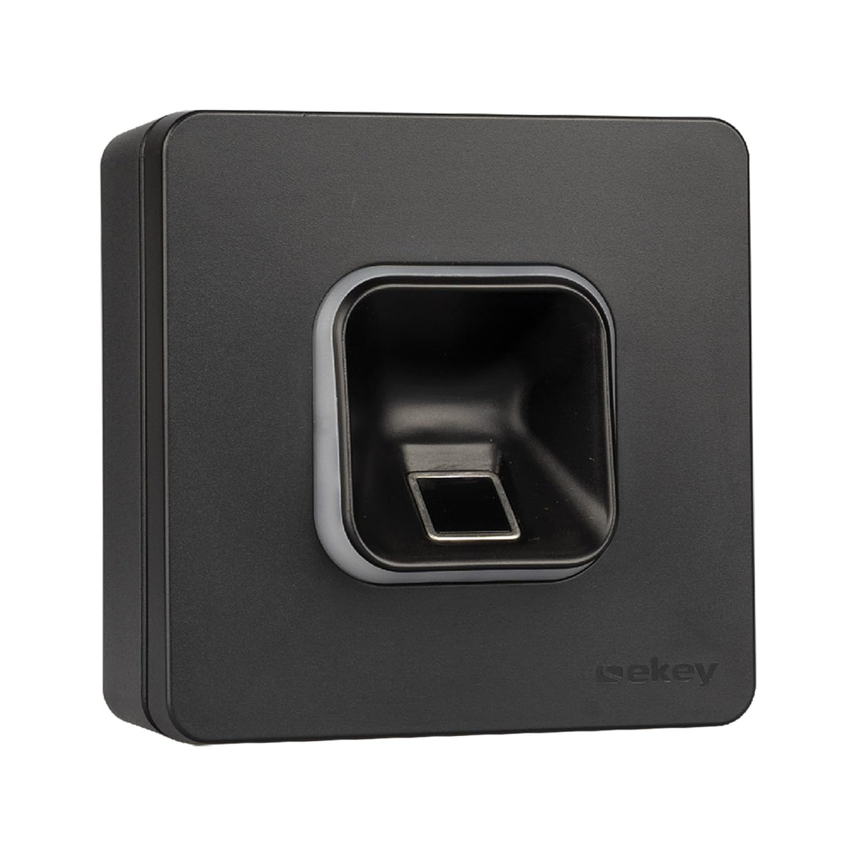 EKEY 203706 Set de Lector de Huellas xLine Negro con Marco de plástico Negro, Carcasa de Pared, centralita, Solución de Acceso para Montaje de Pared, 0,4 W, 12-24 V, Lector de Huellas Negro