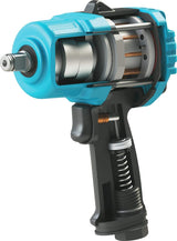 Llave de impacto HAZET 9012TT I Máx. Par de apriete 2200 Nm, cuadradillo 12,5 mm (1/2 pulgada) I Llave de impacto de doble martillo de alto rendimiento - compacta y ligera con tecnología Twin-Turbo