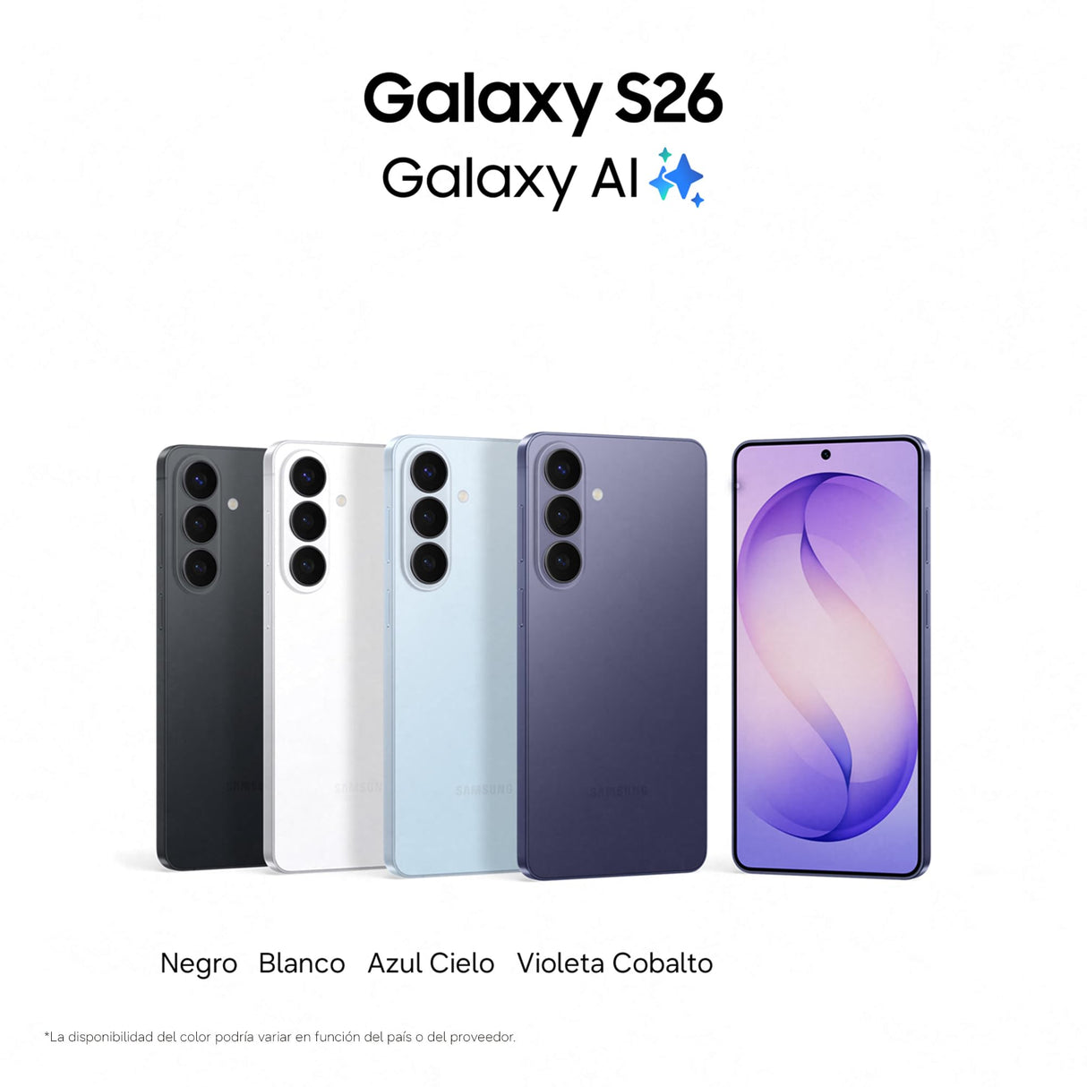 Samsung Galaxy S26, 256GB, Teléfono Móvil con Galaxy AI, Cámara 50MP, 12GB RAM, Batería 4300mAh, Garantía del Fabricante 3 Años + 1 Año Extra, Color Azul Cielo (Versión Española)