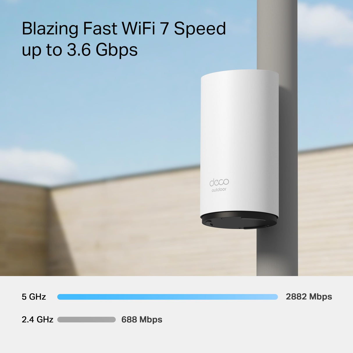 TP-Link Deco BE25-Outdoor(1-Pack) – Sistema Wi‑Fi 7 Mesh de Doble Banda (BE3600, 3,6 Gbps), 2 Puertos 2,5 Gbps, MLO, AI‑Roaming, HomeShield