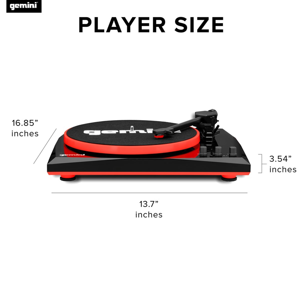 Gemini TT-900 Red | Tocadiscos con Sistema de Sonido – Bluetooth – Sistema Completo