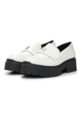 HUGO Kris_Loafer_BROF, Mocasines Planos Mujer, Natural, 36 EU