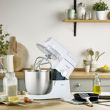 Kenwood Chef XL Amasadora planetaria KVL4100W, 3 ganchos y batidores para amasar, montar y mezclar, cuenco de 6,7 L, lavable en lavavajillas, motor de 1200 W, color blanco
