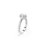 Swarovski Anillo Una Angelic, Talla redonda, Blanco, Acabado en tono plateado
