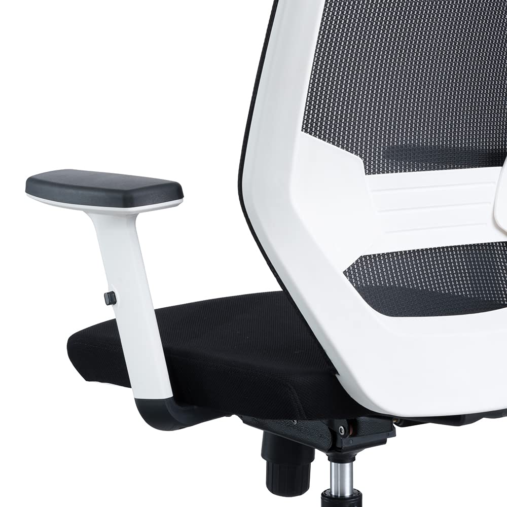 Rocada | Silla Oficina Ergonómica Regulación Lumbar | Silla con Ruedas, Reclinable y Cómoda | Tapizada con Malla y Tela Ignífuga | Color Negro