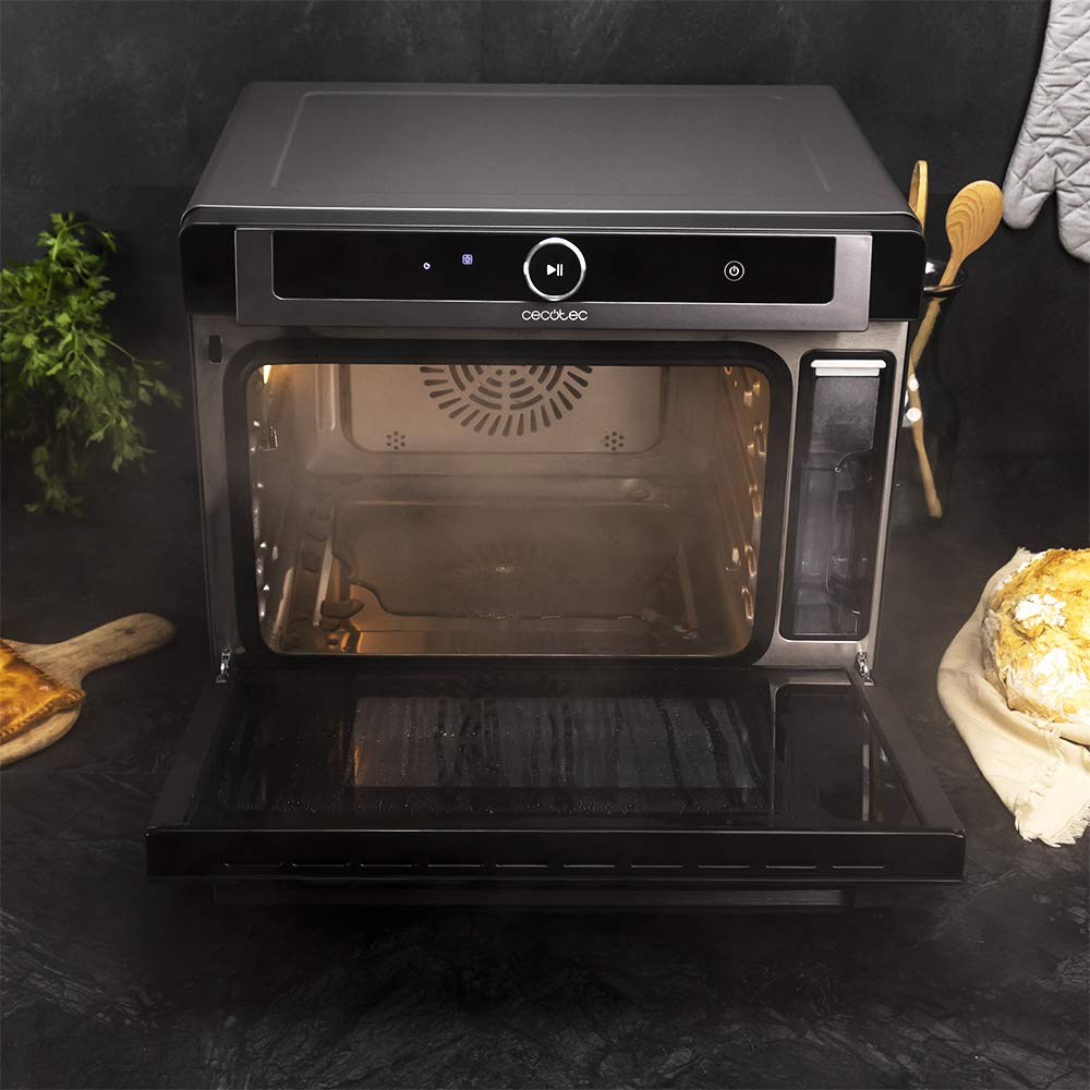 Cecotec Horno de Vapor Multifunción de 40L Bake&Steam 4000 Combi Gyro. 2400W, Horno 3 en 1: Función Vapor, Convección y Freidora de Aceite, 7 Funciones, Autolimpieza, Incluye Rustidor