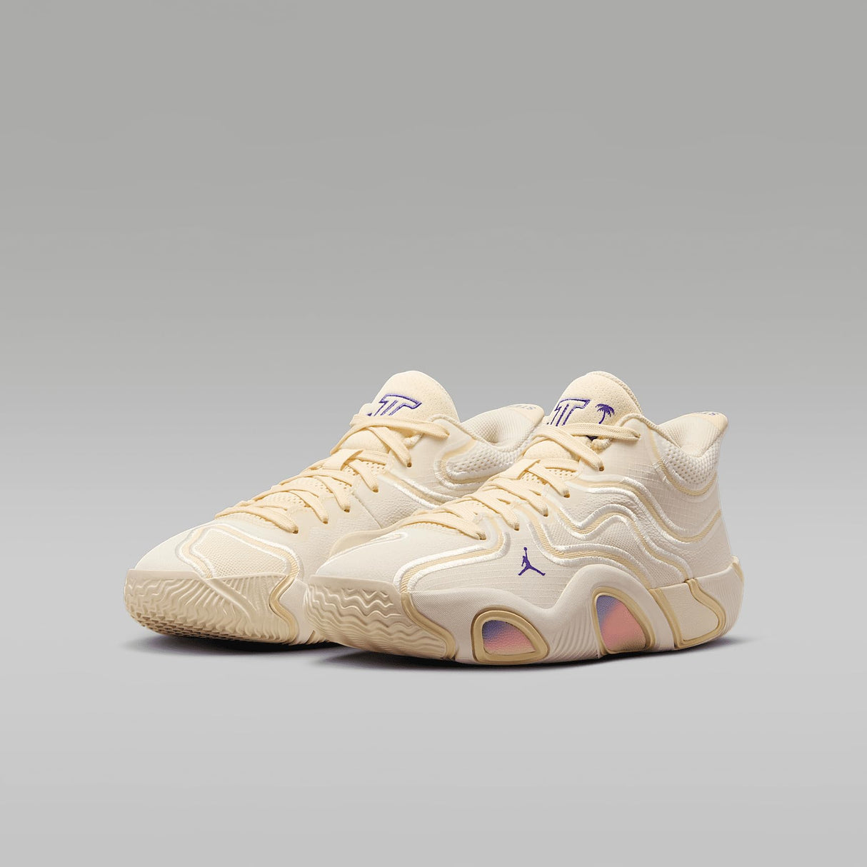 NIKE Jordan Tatum 3 (GS), Sneaker Hombre, Sail Dark Iris Muslin Pale Ivory, 38.5 EU