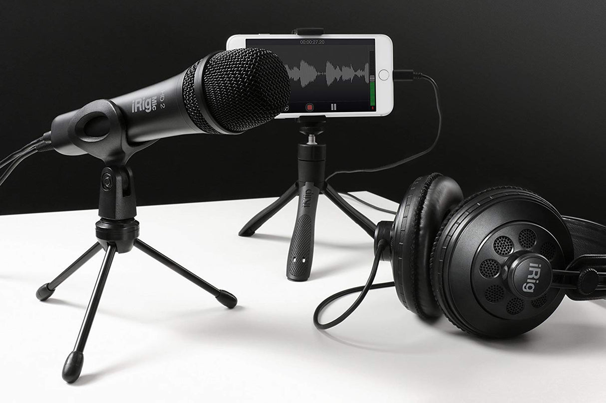 IK Multimedia iRIG Mic HD 2 - High-Resolution Microphone for iOS and Mac, High Quality Sound, Professional Recording, Compatible with iPhone, iPad, Mac and PC