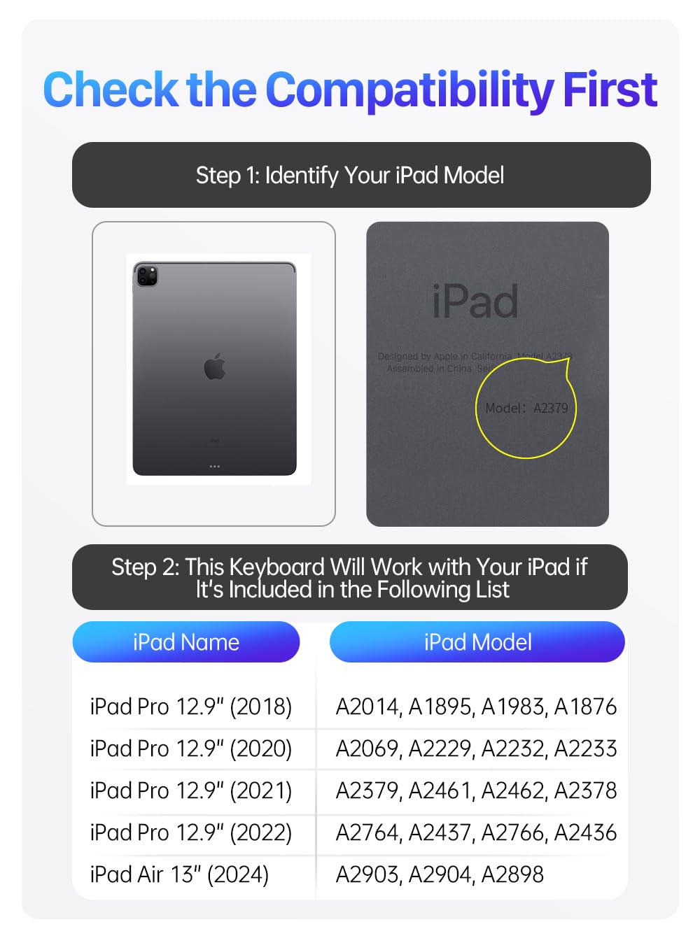 DUX DUCIS [MK Series - Funda con Teclado, diseñada para Apple iPad Air 13 (2024) / iPad Pro 12.9 (2018/2020/2021/2022), Funda de Cuero con Teclado Bluetooth magnético Flotante, Color Negro