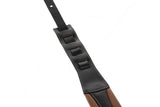 GEWA Correa para guitarra serie Prestige, cuero auténtico, ancho 85 mm, largo 103-139 cm, cierres de seguridad - cromados, marrón/negro - marrón/negro, 1 par de cierres de seguridad F&S incluidos