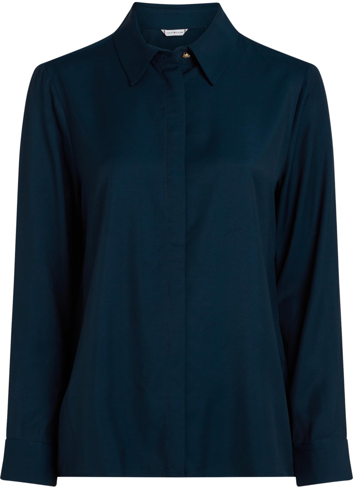 Tommy Hilfiger Camisa Mujer Soft Viscose Regular Fit, Azul (Dark Night Navy), 38