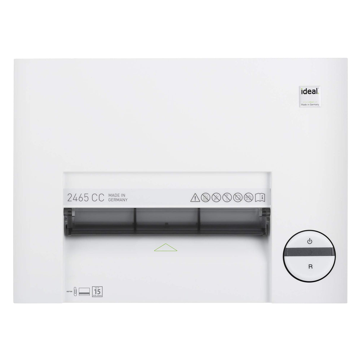 Ideal 2465 CC / 4 x 40 mm Strip shredding Color Blanco - Triturador de Papel (Strip shredding, 24 cm, 50 L, Color Blanco, 18 g/m², 580 W)