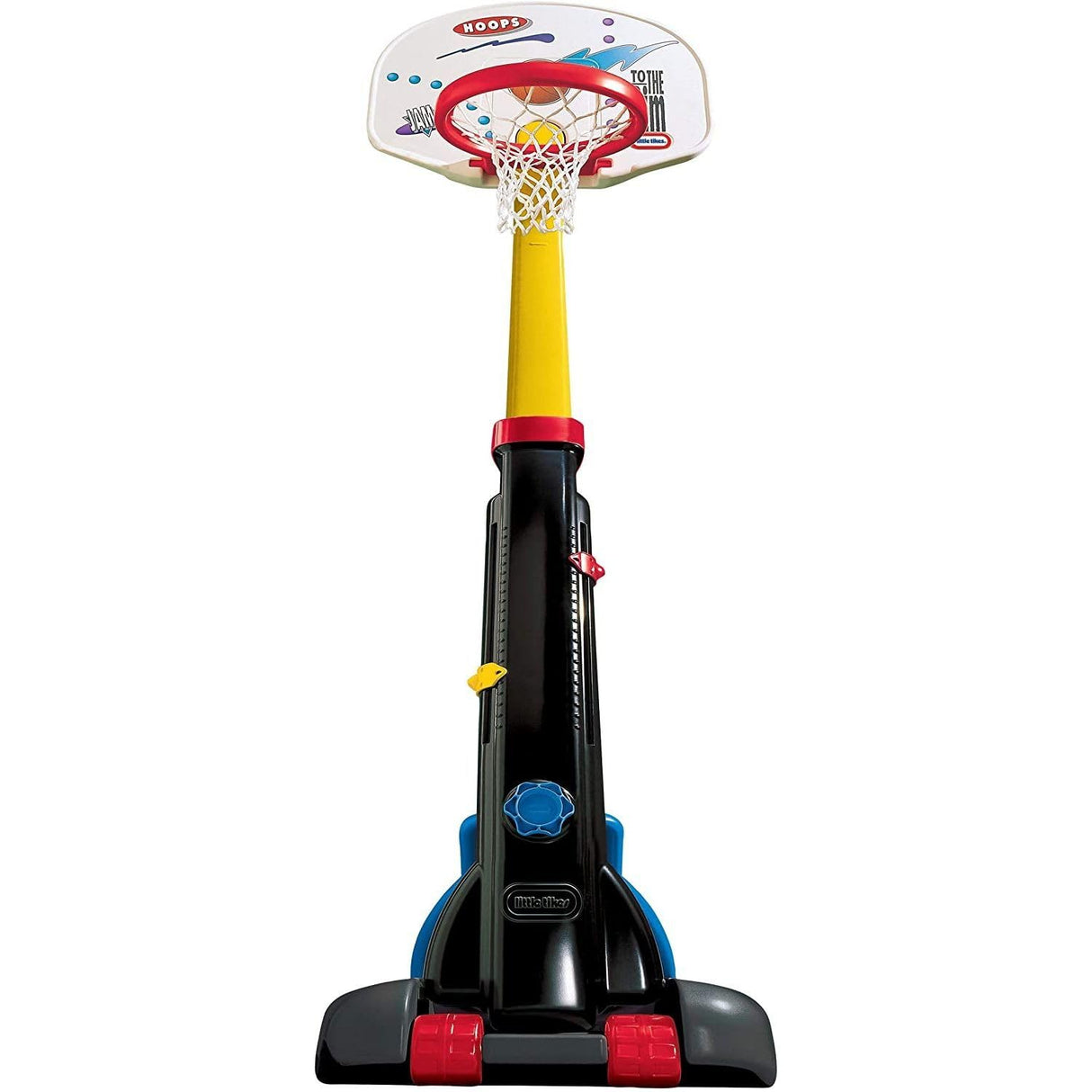 Little Tikes Easy Store Juego de baloncesto, Diversión al aire libre, Altura ajustable, Juego activo, Incluye un balón, Edad de 12 meses a 6 años y más