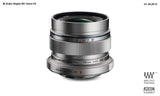 Objetivo Olympus M.Zuiko Digital ED 12 mm F2.0, Longitud Focal Fija rápida, Apto para Todas Las cámaras MFT (Modelos Olympus OM-D & Pen, Serie G de Panasonic), Plata