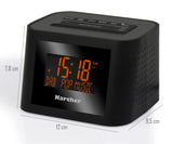 Karcher Dab 2420 Dab+, UKW - Reloj Despertador estéreo con Pantalla Simmbares y Alarma Dual de 5.5 Pulgadas, Color Negro