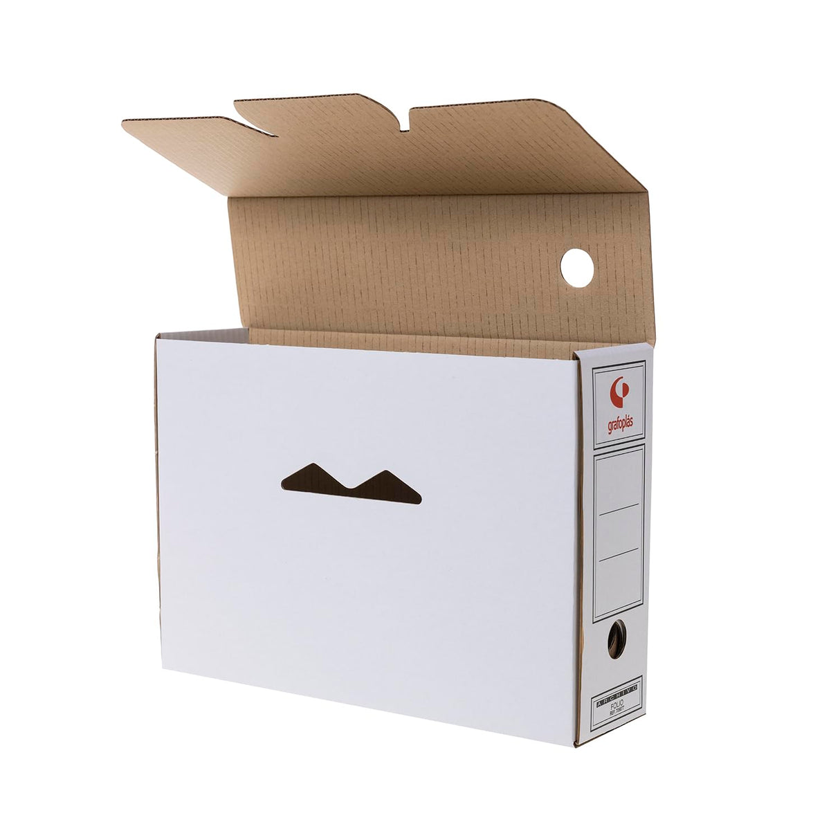 Grafoplás 70905700. Pack de 50 Cajas de Archivo Definitivo de Cartón, Tamaño Folio, 2 Frentes para Archivo Vertical y Apaisado, Certificados FSC, 36x25,3x10cm