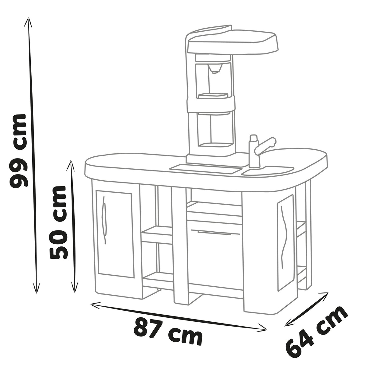 Smoby- Cocina de Juguete Studio XL Bubble Tefal, 36 Accesorios, con Efectos Sonoros, Adecuado a Partir de 3 Años (7600311053)