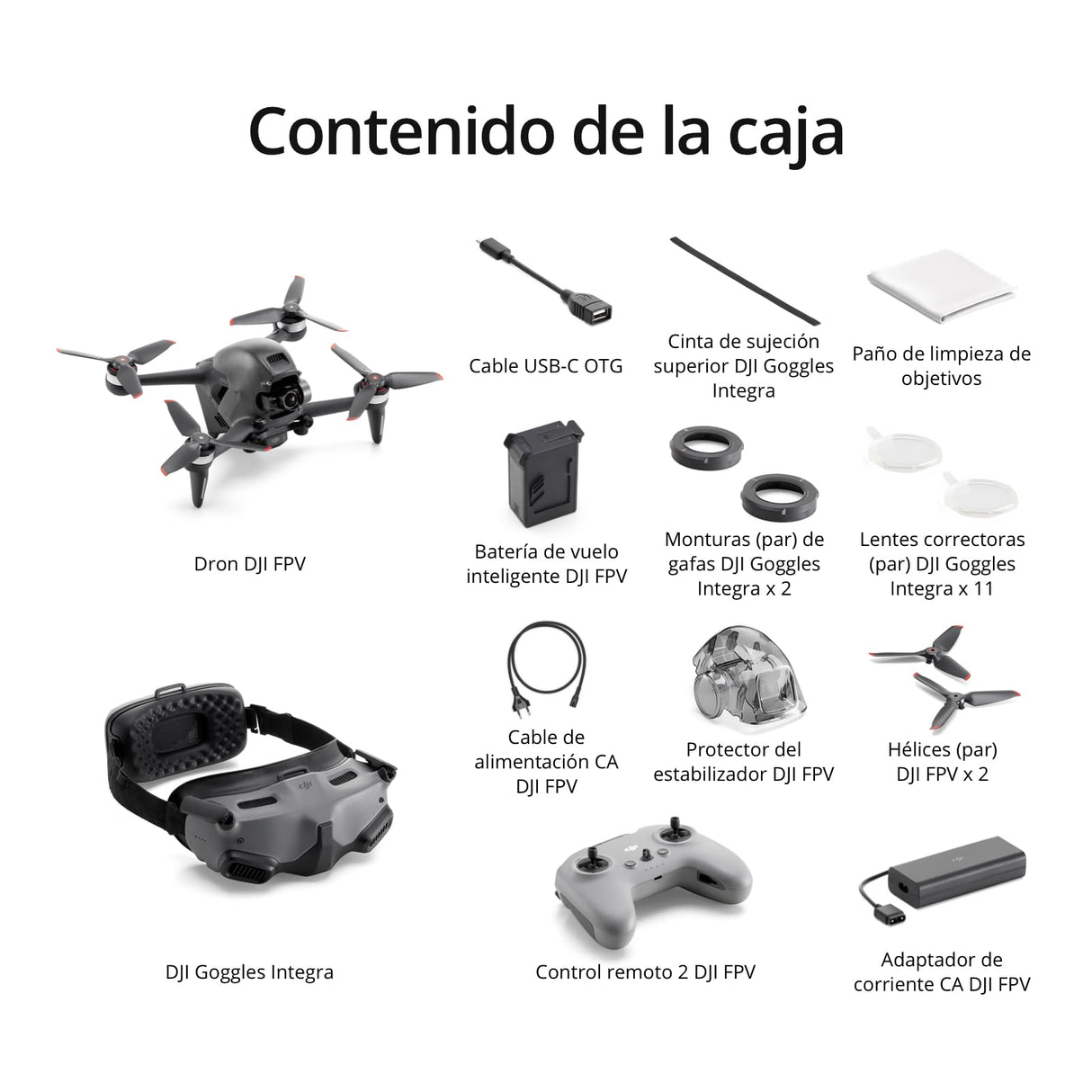 DJI FPV Pack Explorer, Experiencia de Vuelo inmersivo, Campo de visión superamplio de 150° 4K/60 fps, transmisión de vídeo HD a 10 km con Baja latencia, Freno y Vuelo estacionario de Emergencia