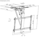 Maclean Electric Soporte de Techo para TV de 32" a 75" | Función de Inclinación y Giro Motorizada | max. VESA 600x400 | Control Remoto y App Tuya | Construcción Metálica Robusta | Sistema Anticolisión