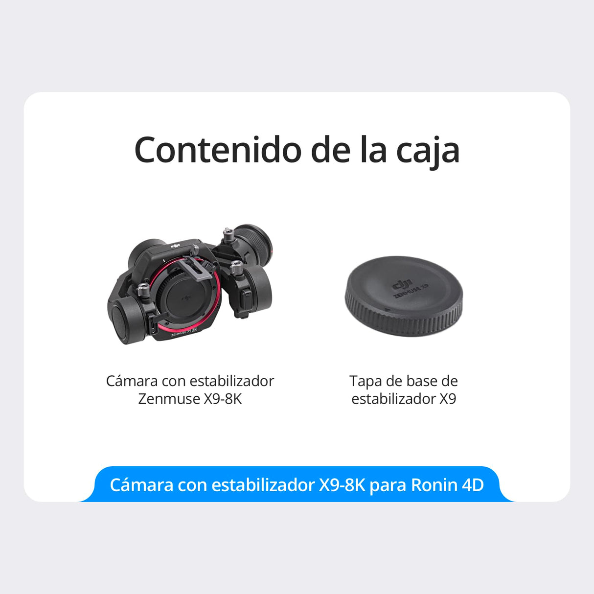 DJI Cámara con estabilizador Zenmuse X9-8K, 8K/60 fps,4K/120 fps de fotograma completo,ISO dual nativo 800/4000,filtros ND físicos de 9 pasos integrados,montura de objetivo intercambiable DL/E/L/PL/M