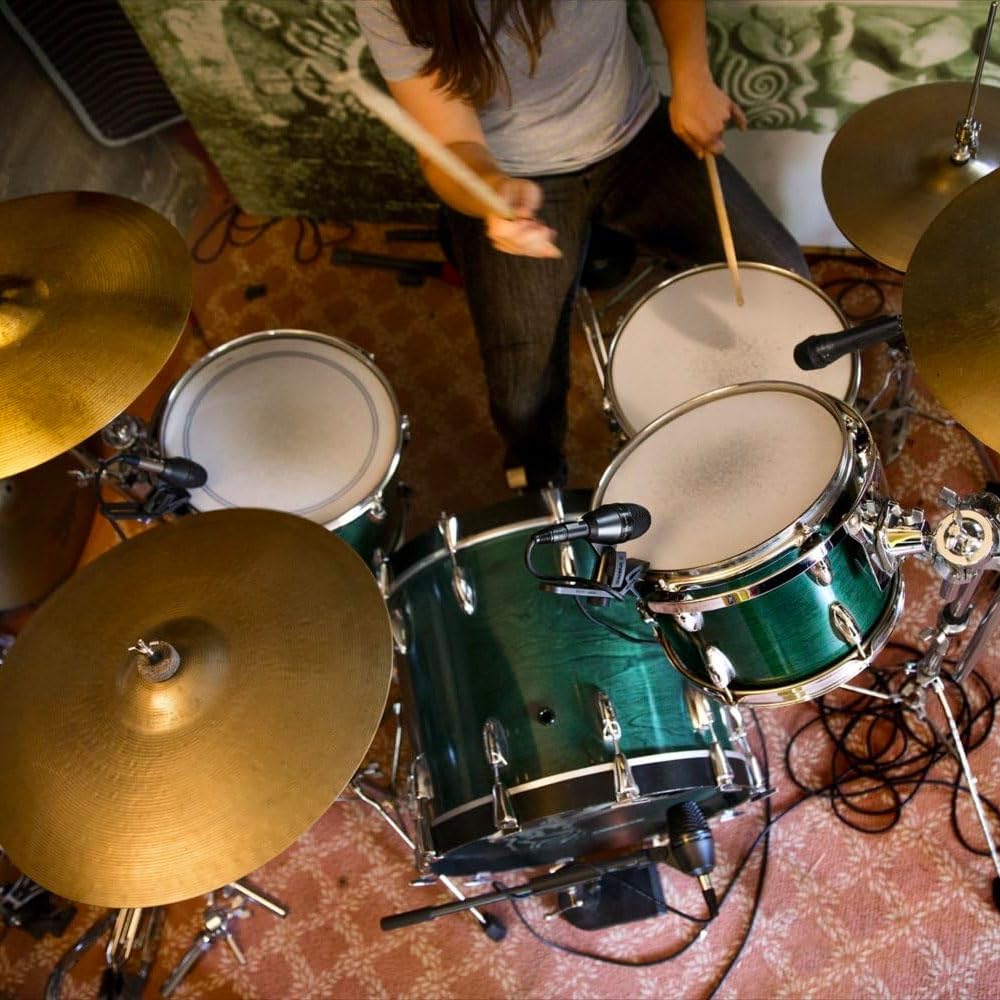 SHURE PGA56 - Micrófono dinámico cardioide para caja/timbales con acople giratorio, soporte para batería y cable XLR a XLR