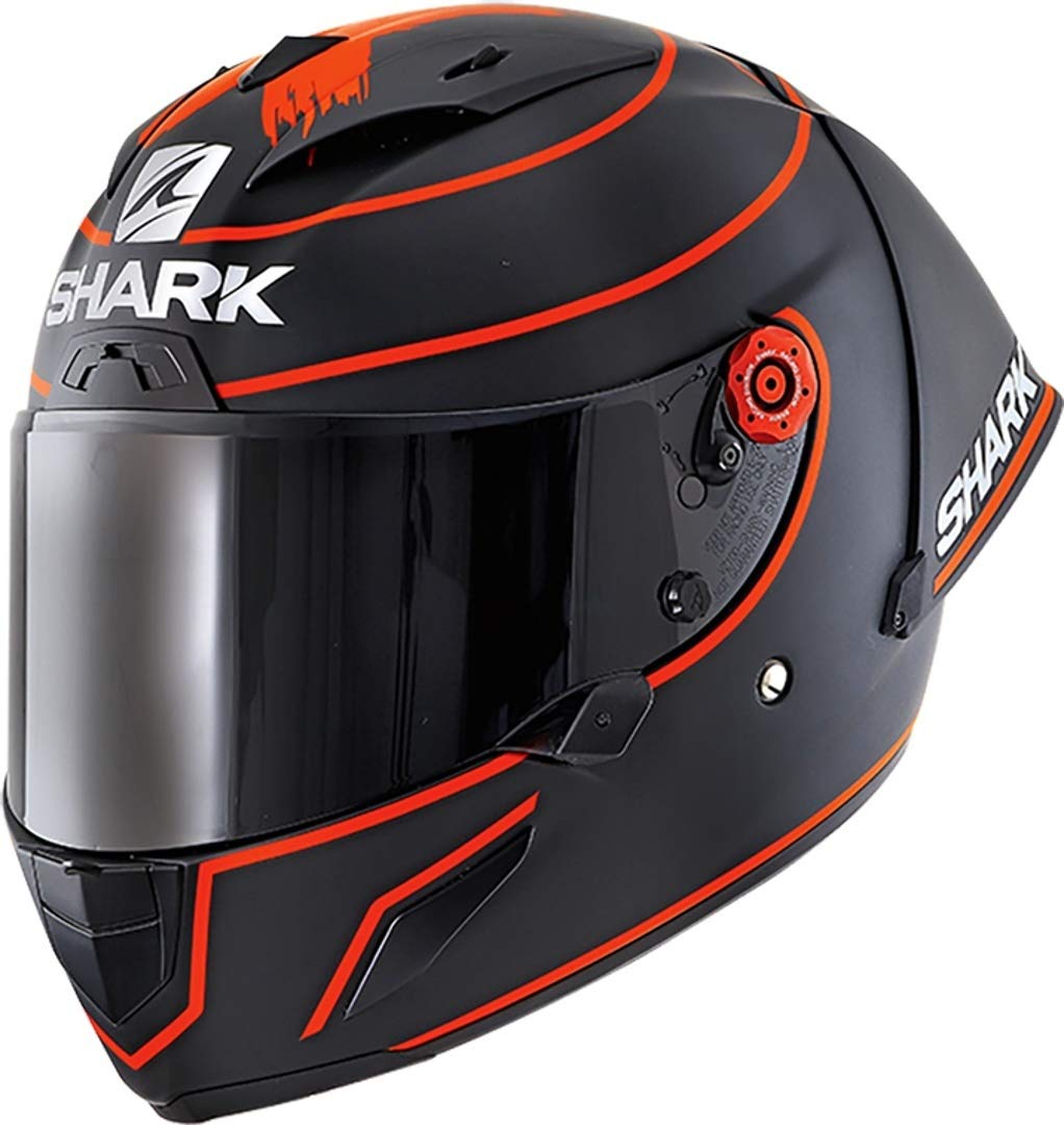 SHARK NC Casco per Moto, Hombre, Negro/Rojo, S