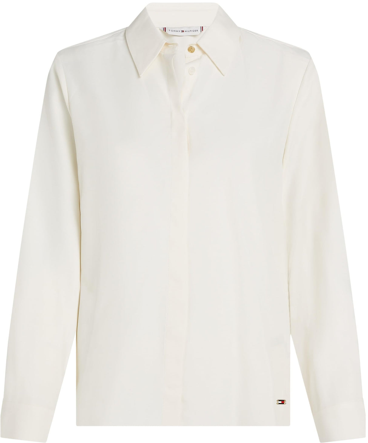 Tommy Hilfiger Camisa Mujer Soft Viscose Regular Fit, Marfil (Ivory Petal), 40
