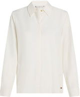 Tommy Hilfiger Camisa Mujer Soft Viscose Regular Fit, Marfil (Ivory Petal), 40