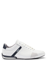 BOSS Hombres Saturn_Lowp_lux4 A_N Sneaker Blanco 44 EU