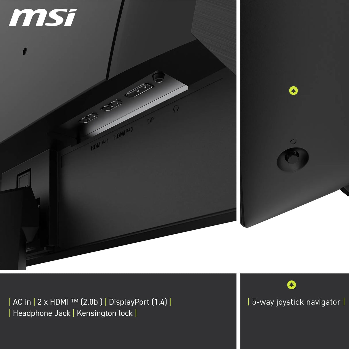 MSI mag 275QF Monitor Gaming Plano WQHD (2560x1440) Panel IPS rápido¡, 180Hz / 0.5 m (GtG, mín.), 1 ms (MPRT) 16:9, HDR Ready, 300 nits, Negro