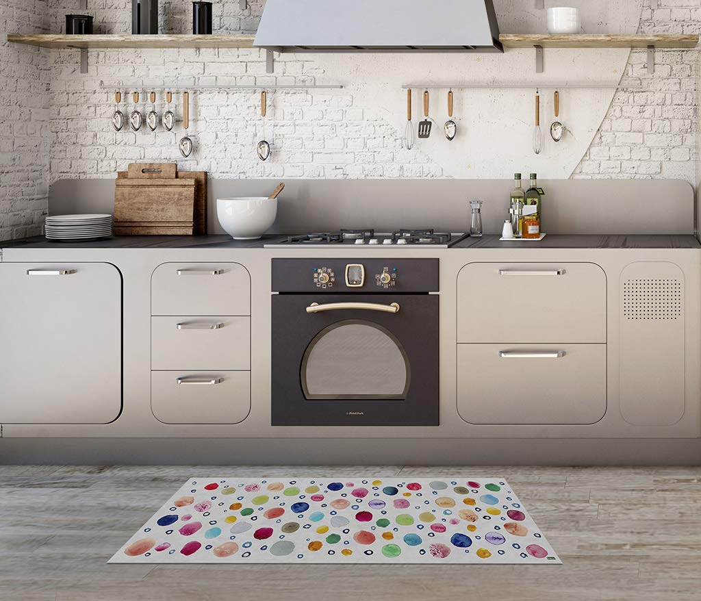 Vilber Kids Dots Alfombra, Vinilo, Multicolor