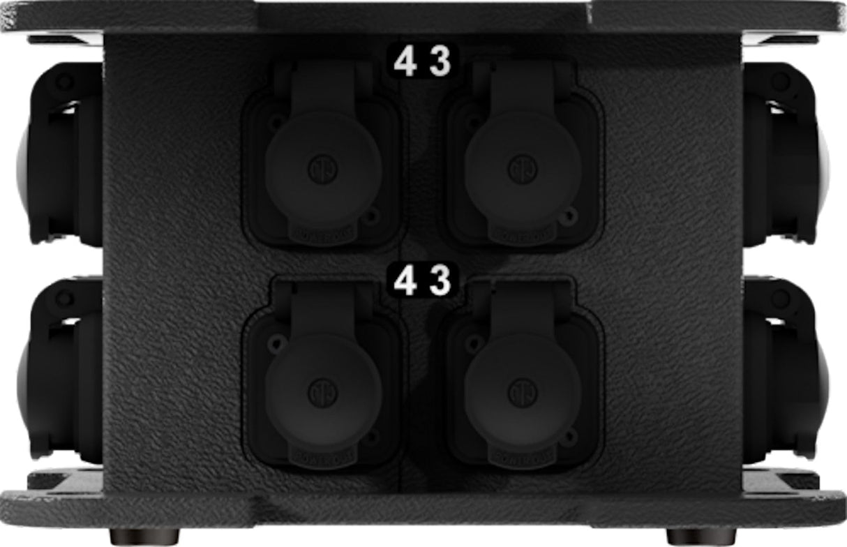 Power Turtle Multicore Box para distribución eléctrica compacta, extremadamente robusta que permite una reducción significativa del volumen