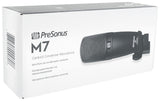 PreSonus M7, Micrófono de Condensador Cardioide para Grabación, Podcasting y Difusión con Soporte, Cable XLR, Funda de Transporte
