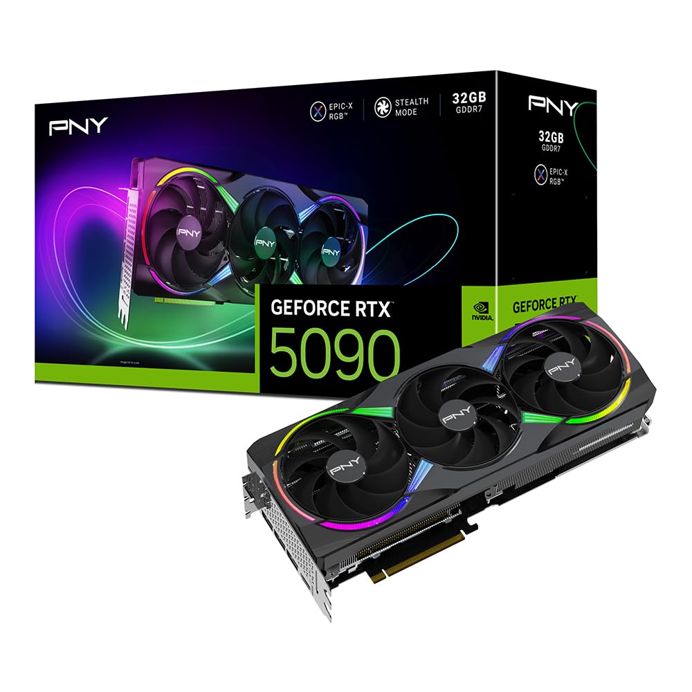 PNY Tarjeta Gráfica GeForce RTX™ 5090 32GB ARGB OC Triple Fan DLSS 4