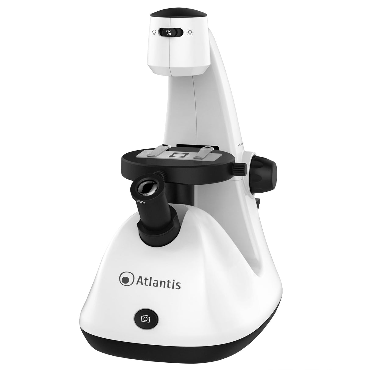 Microscopio Digital Invertido USB Atlantis E45-MS729 Resolución UXGA 1600x1200 Ingradación 1300x Stab X e Y Enfoque Visor Ocular. Iluminación Sup. e Inferior PC, Mac y Android
