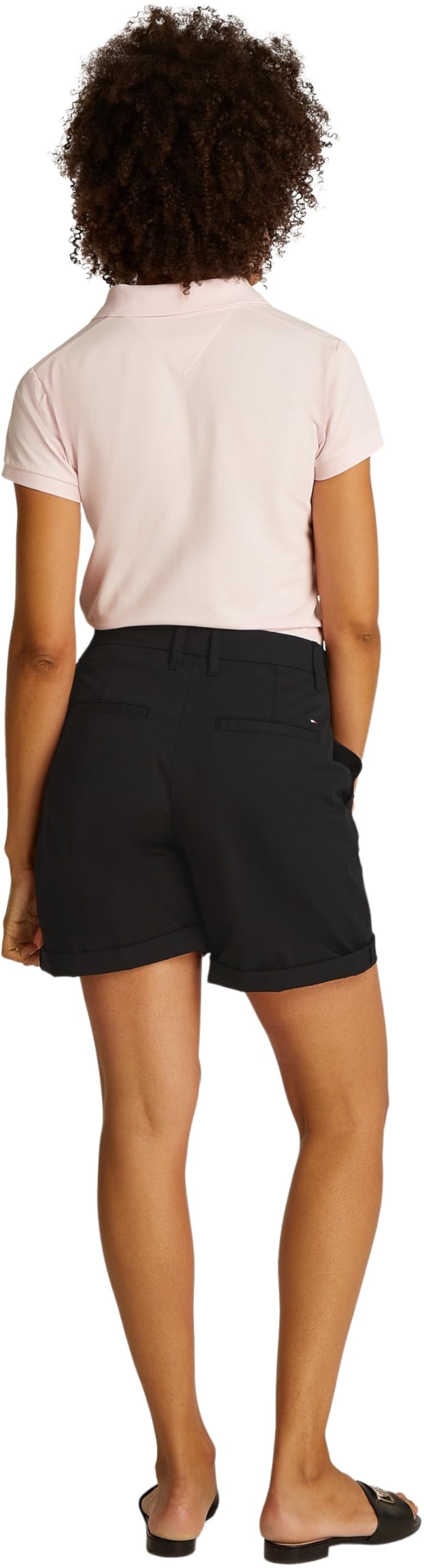 Tommy Hilfiger Pantalones Cortos Chinos para Mujer Mom Fit, Negro (Black), 38