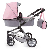 Bayer Design-18108AA Cochecito de Muñecas City Neo con Bolso Cambiador, Transformable, altura regulable, plegable, moderno, color gris, rosa con hada, Small (18108AA)